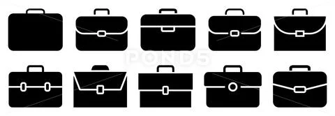 Set of briefcase vector icons Illustrazione stock