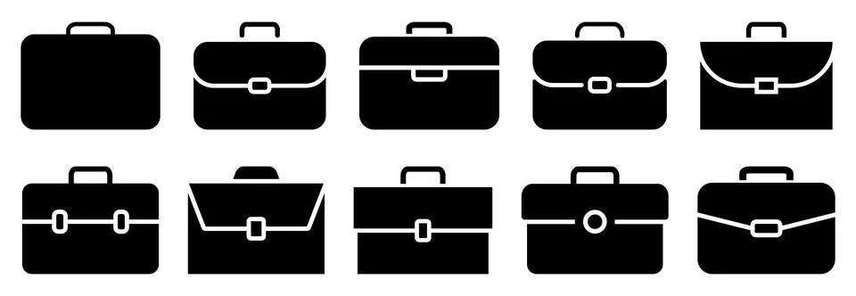 Set of briefcase vector icons Stock Illustration