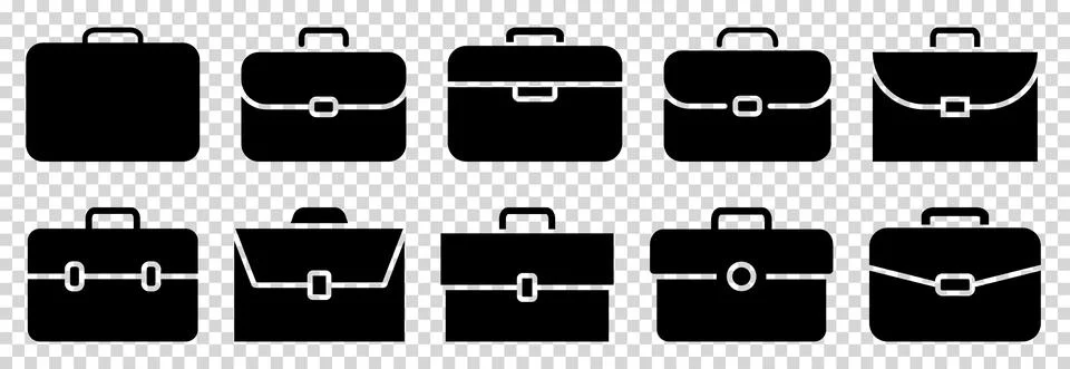 Set of briefcase vector icons Stock Illustration