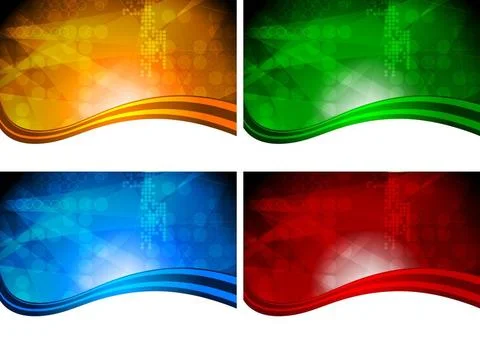 Set of bright abstract backgrounds with circle texture (eps 10) Set of bri... Stock Photos
