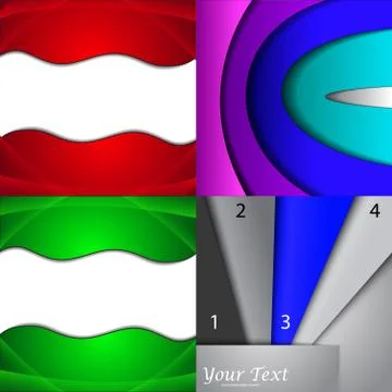 Set of bright abstract backgrounds. Design eps 10. Vector Stock Illustration