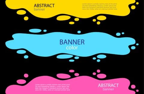 Set Bright Abstract banners. A puddle of water with drops on the Stock Illustration