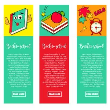 Set of bright banners BACK TO SCHOOL Stock Illustration