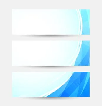 Set of bright blue banners Illustrazione stock