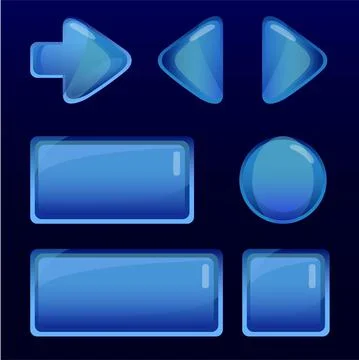 Set of bright buttons for game or web design Illustrazione stock