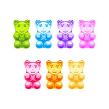 Set of bright colored gummy bears. Vector illustration Stock Illustration