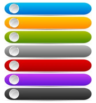 Set of bright, colorful button or banner, tag, label backgrounds with blank s Ilustración de archivo