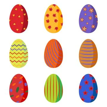 A set of bright colorful Easter eggs Stock-Illustration