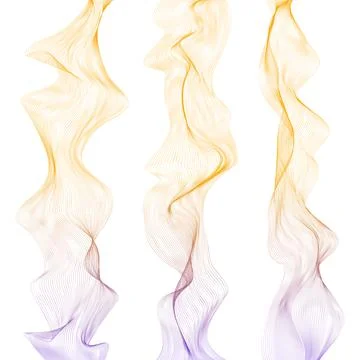 Set bright dynamic wave lines. Abstract vector multicolored template. Illustrazione stock