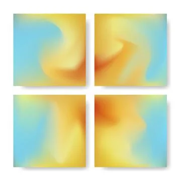 Set bright gradient abstract backgrounds. Aesthetic square template social media Stock Illustration