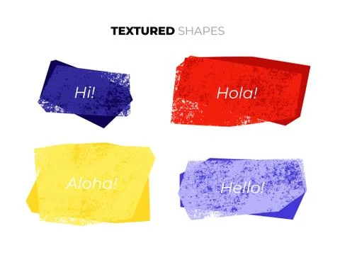 Set of bright isolated vector hand drawn dry brush textured shapes. Sharp イラスト素材