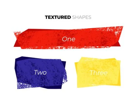 Set of bright isolated vector hand drawn dry brush textured shapes. Sharp イラスト素材