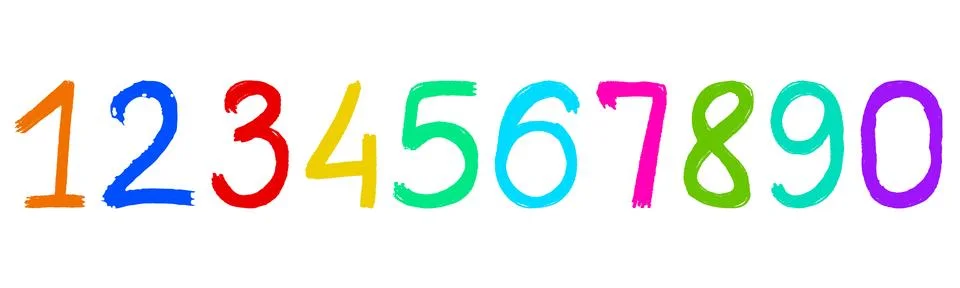 Set of bright kid numbers Ilustración de archivo