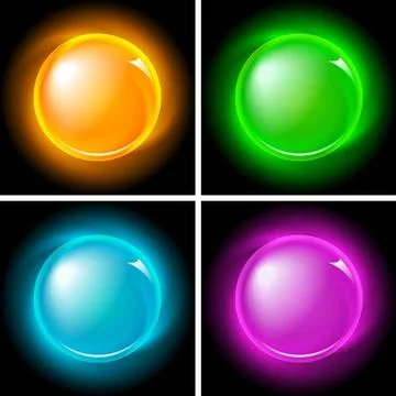 Set of bright magic buttons (NO gradient mesh Set of bright magic buttons ... Foto stock