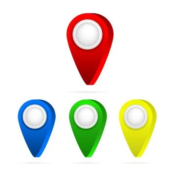 Set of bright map pointers. Map pin icon. イラスト素材