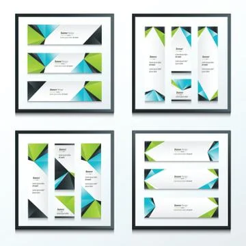 Set Bright modern abstract banner design 4 in 1 Stock Illustration