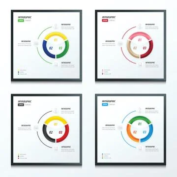 Set Bright modern abstract banner design 4 in 1 Illustrazione stock