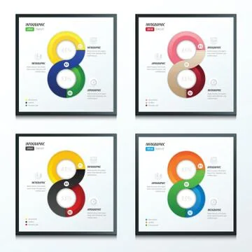 Set Bright modern abstract banner design 4 in 1 Stock Illustration