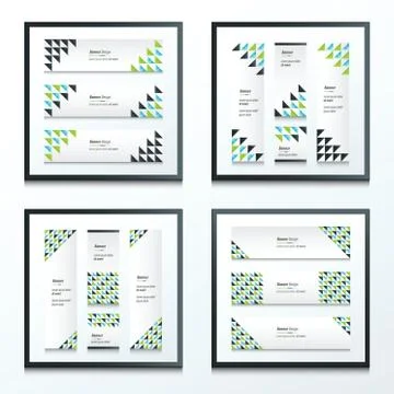 Set Bright modern abstract banner design 4 in 1 Stock Illustration