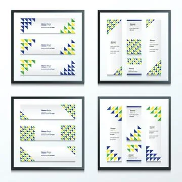 Set Bright modern abstract banner design 4 in 1 Stock Illustration