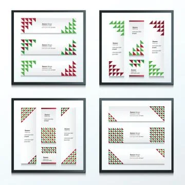 Set Bright modern abstract banner design 4 in 1 Stock Illustration
