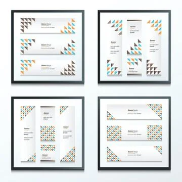 Set Bright modern abstract banner design 4 in 1 Stock Illustration