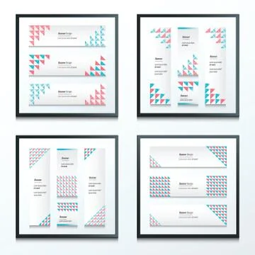 Set Bright modern abstract banner design 4 in 1 Stock Illustration