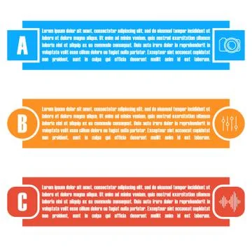 Set of bright rectangular elements infographic, vector illustration. 스톡 일러스트
