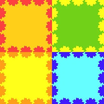 Set of bright seamless abstract patterns. Can be used as frames or for framin Illustrazione stock