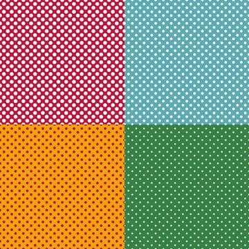 Set of bright seamless patterns with dots. Set of bright seamless patterns... Stock Photos