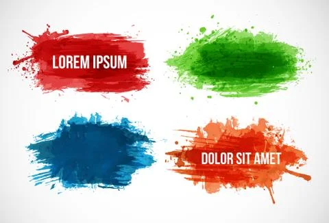 Set of Bright splashes isolated on a white Stock Illustration