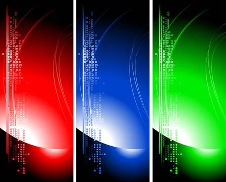 Set of bright technical banners Set of three bright technical vertical ban... Foto stock