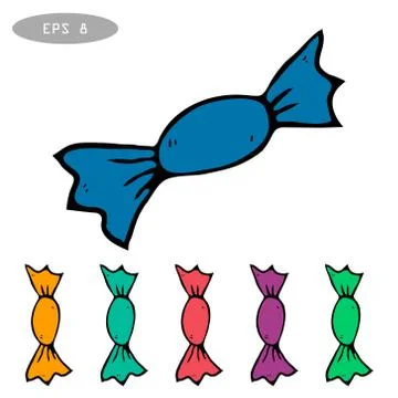 Set of bright vector candies Stock Illustration