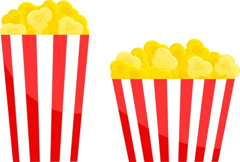 Set bright vector illustration of a glass of popcorn, snack, world popcorn .. Stock Illustration