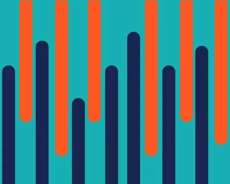 A set of brightly colored vertical geometric symmetrical lines Stock Illustration