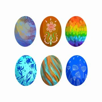 Set of brights easter eggs. For greeting cards, posters, invitations, digital Stock Illustration