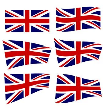 Set of british flags Stock Illustration