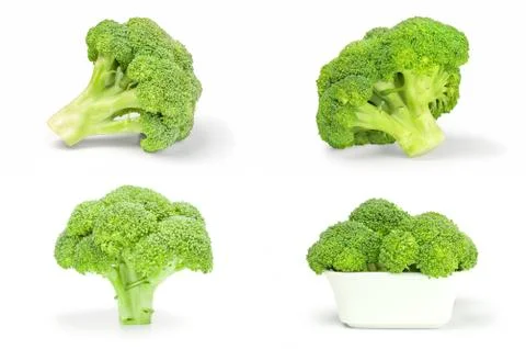 Set of broccoli cabbage on a white background Stock Photos