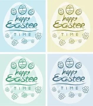 Set of Brochure Flyer Layout Easter Stock Illustration