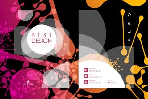 Set of brochure, poster design templates in DNA molecule style 스톡 일러스트
