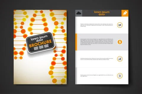 Set of brochure, poster design templates in DNA molecule style イラスト素材