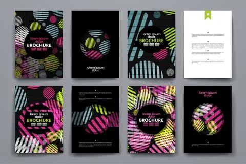 Set of brochure, poster design templates in abstract background style Illustrazione stock