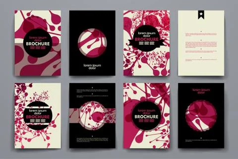 Set of brochure, poster design templates in DNA molecule style イラスト素材