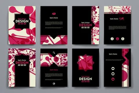 Set of brochure, poster design templates in DNA molecule style 스톡 일러스트