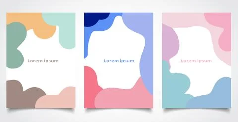 Set of brochure template abstract fluid shape and fun colors pattern backgrou Stock Illustration