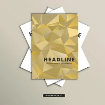 Set brochures with background triangles on cover Stock Illustration