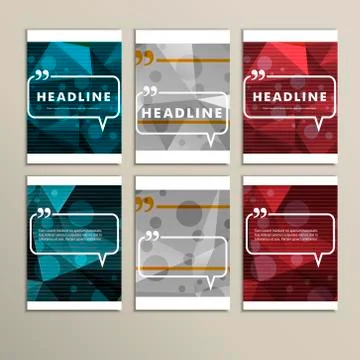 Set of brochures for design in abstract style Stock Illustration
