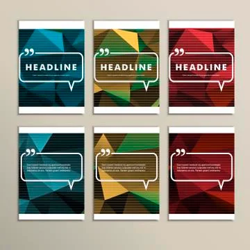 Set of brochures for design in abstract style Stock Illustration