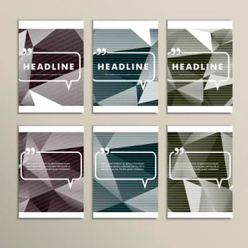 Set of brochures for design in abstract style Stock Illustration