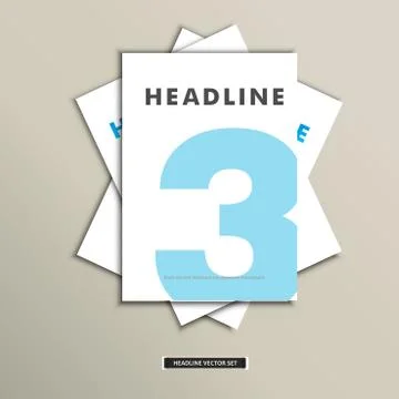 Set of brochures with number on title page Stock Illustration